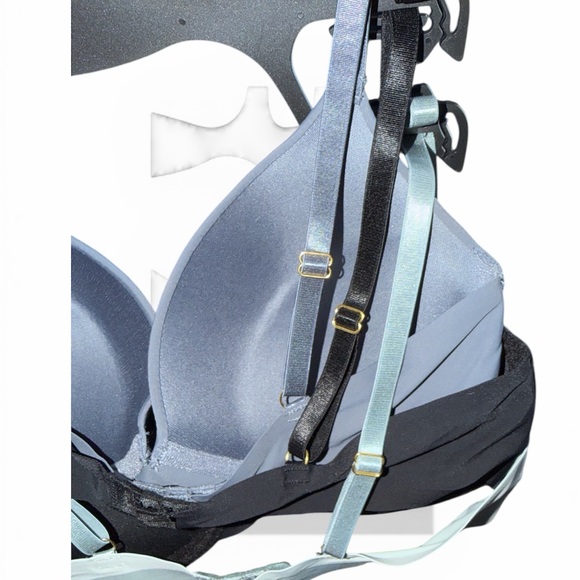 Nicole Miller Women's Intimates (3)Bra Set 36C- Black/Smokey blue/Blue gray. - Picture 6 of 6